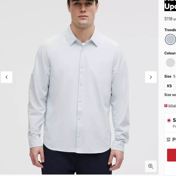 lululemon athletica Other - LULULEMON New Venture Long-Sleeve Shirt Updated Classic Fit Men's Blue Dress